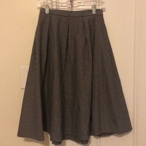 Black & White Checkered Midi Skirt
